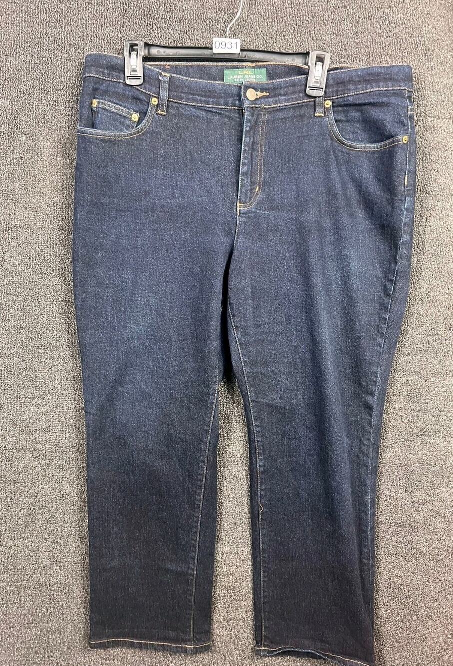 Lauren Ralph Lauren Jeans Classic Straight Women's Size 18W Blue Denim Dark Wash